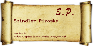 Spindler Piroska névjegykártya