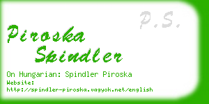 piroska spindler business card